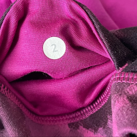 LULULEMON WUNDER UNDER CROP LEGGINGS HIGH RISE FULL ON LUON RASPBERRY BLACK 2 - Picture 8 of 10